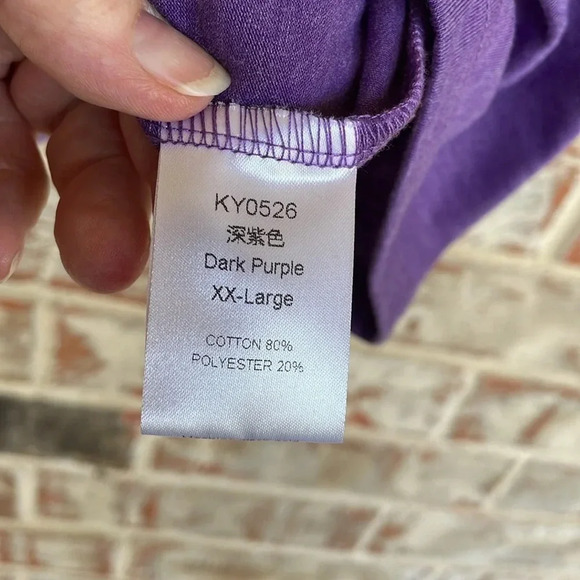 Unbranded Purple Striped Leopard Print Raglan Long Sleeved T-shirt - Picture 6 of 8